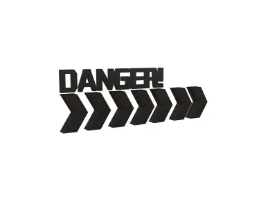 Cyberpunk Future Danger Sign v2 016 Low-poly 3D model