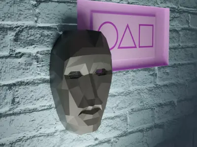 SQUID GAME MASK Low-poly 3D model