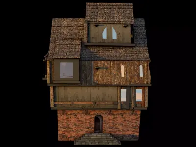house wooden Low-poly 3D model buy