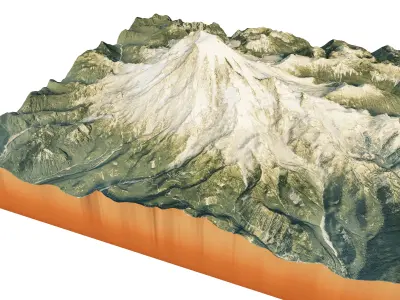 Mount Rainier  3d model terrain 3D model