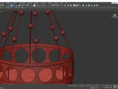 Jugendstil Ceiling Pendant Low-poly 3D model