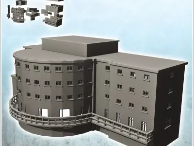 Hotel Campo Imperatore Gran Sasso Italy escape of Mussolini - Wo 3D print model