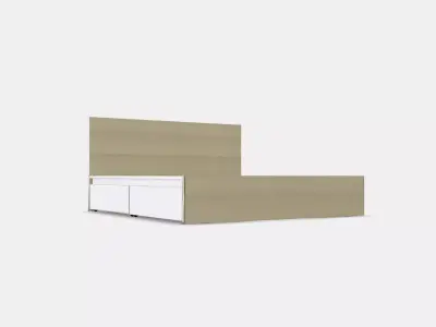 MALM Bed frame high w 4 storage boxes 5 Low-poly 3D model