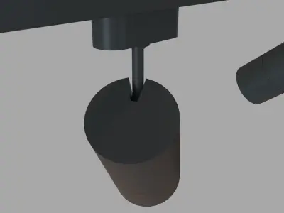 Rigged Lowpoly Led Track Spot With Photometric  Light Low-poly 3D model