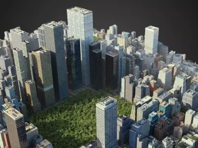 Realistic City R4 3D model