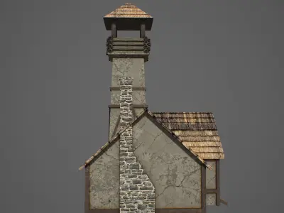 Medieval fortress Low-poly 3D model