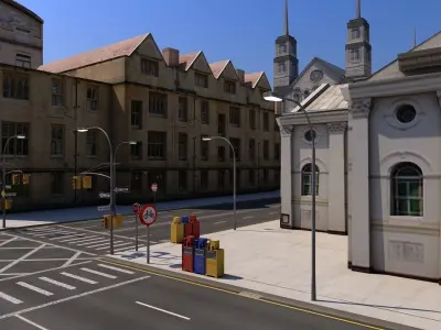 Low Poly City Block A 3D model
