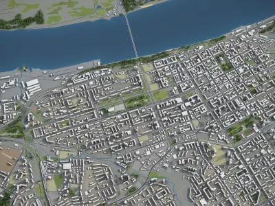 Perm - city  Low-poly 3D model