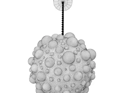 Amber Bubble Glass Pendant Light 3D model