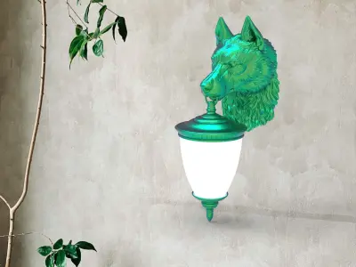 Wolf Head Wall Lamp 3D print model purchase