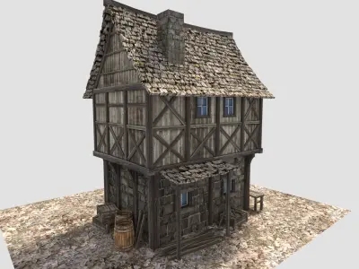medieval village house 3D model