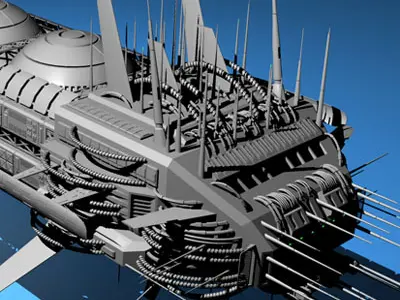 Porcupine spaceship 3D model