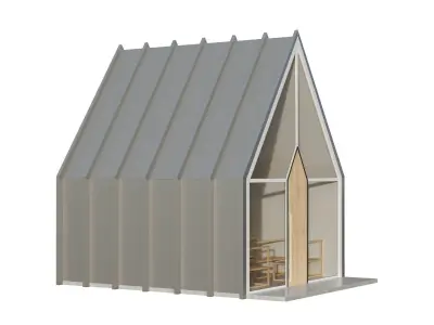 Chapel in shape of cuboid 3D model