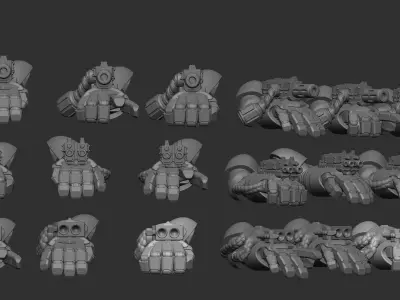 Marine Power Fist with weapons  3D print model