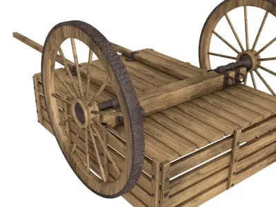 wooden wagon collection 3D model