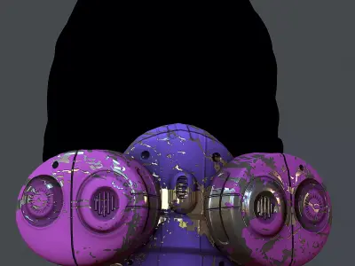 Gas mask helmet 3d model scifi Low-poly  Low-poly 3D model