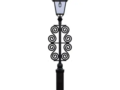 Antique Ornamental Street Lamp Low Poly PBR Low-poly 3D model