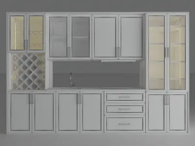 Kitchen Model 5 with cabinets and drawers 3D model