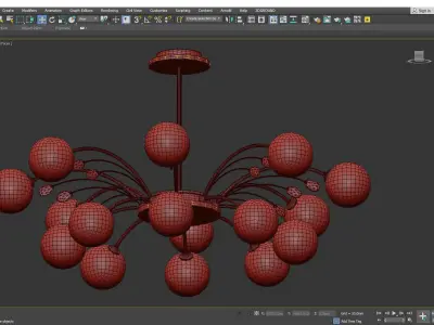 Modern Simplicity Round Ceiling Milk Glass Hanging Light Low-poly 3D model