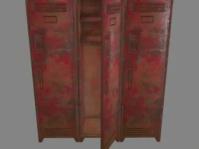 locker metal cabinet with paint Low-poly 3D model