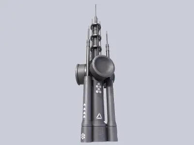 Scifi radar Low-poly 3D model