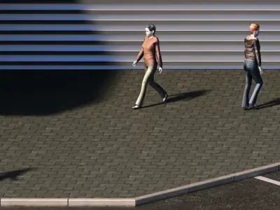 Office building Day Night 3D model