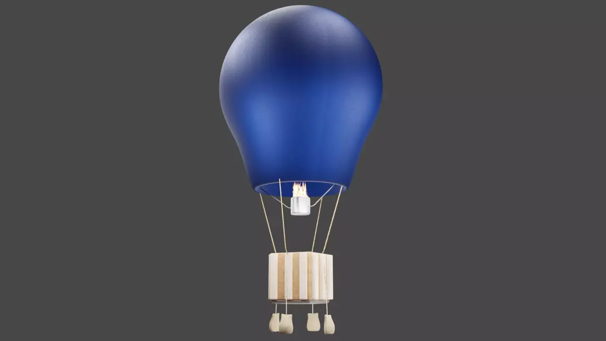 Hot air balloon in flight 3D model