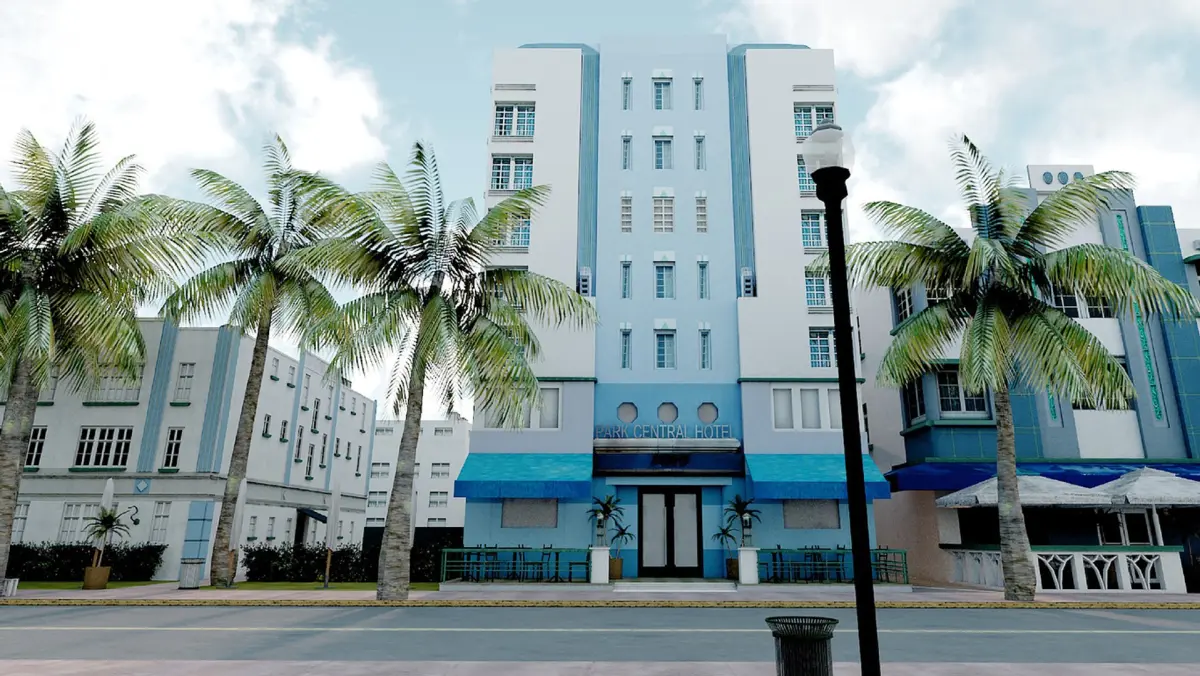 Miami Ocean Drive Scene 3D model