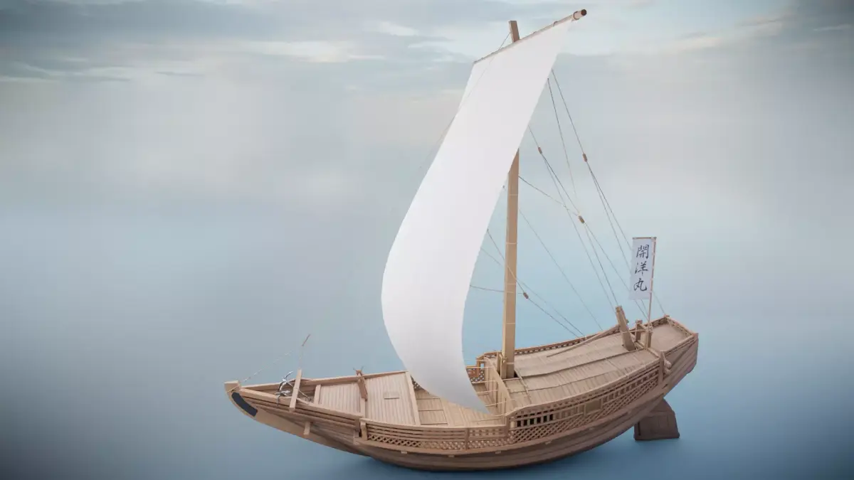 Higaki Kaisen Japanese Ship Low-poly 3D model