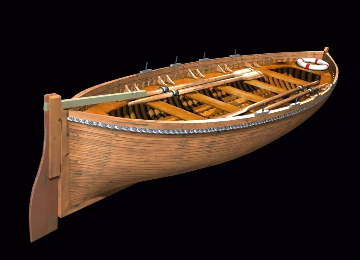 Life Boat XIX century Low-poly 3D model