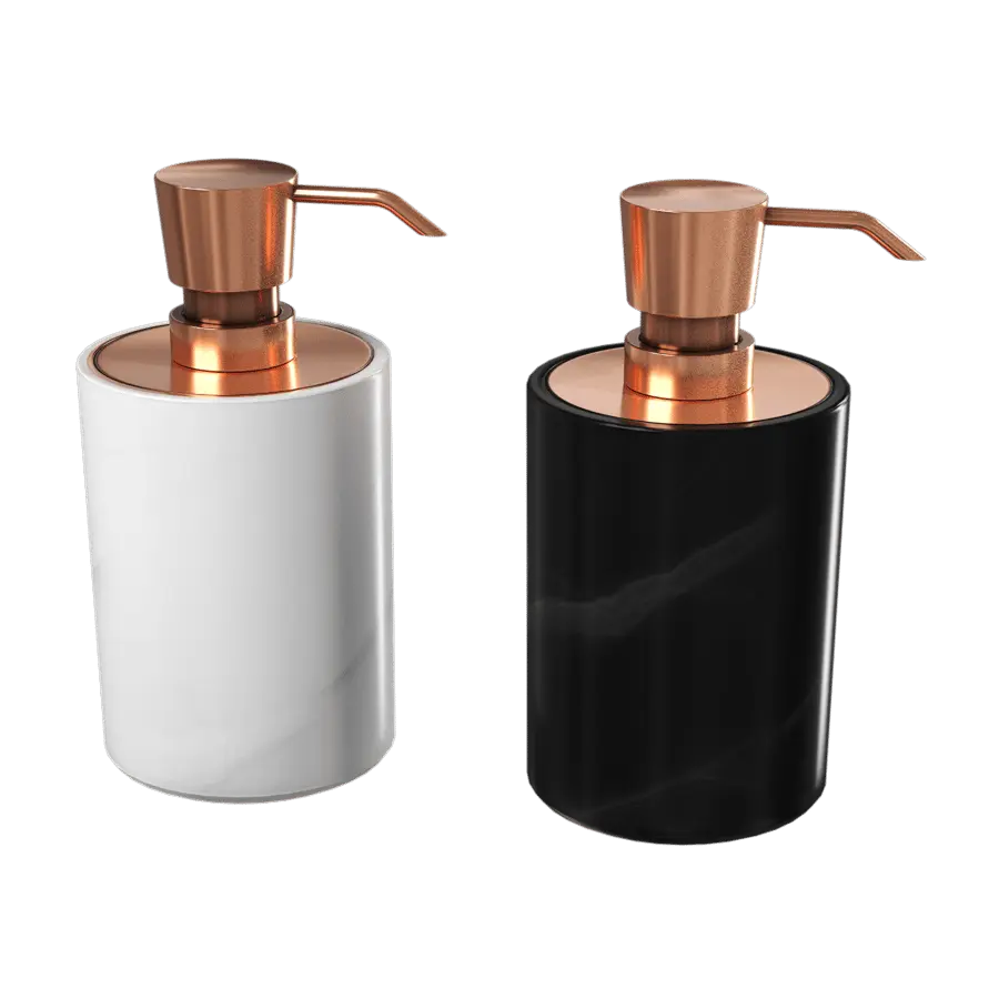  Rose Gold Bathroom Soap Dispenser Set Models, Marbled Black &amp; White 