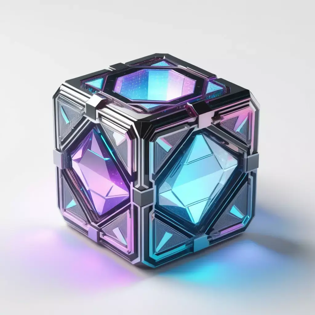 Futuristic Data Crystal Hologram 3D model