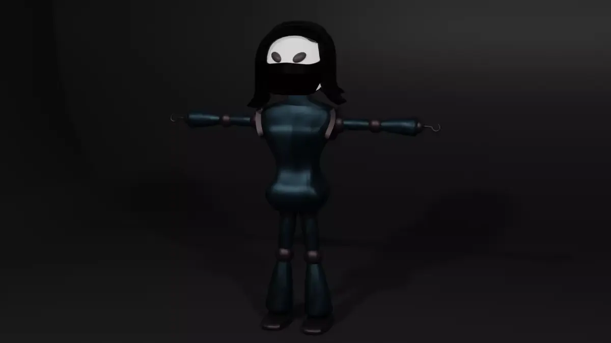 Xenith  A Low-Poly Robot girl Low-poly 3D model