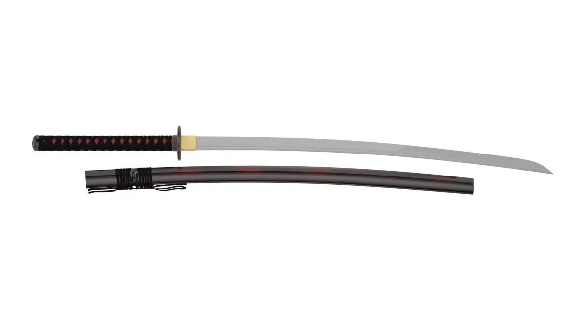 Katana samurai sword Low-poly 3D model 18