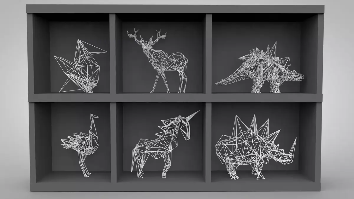  Animal abstract Low-poly 3D model