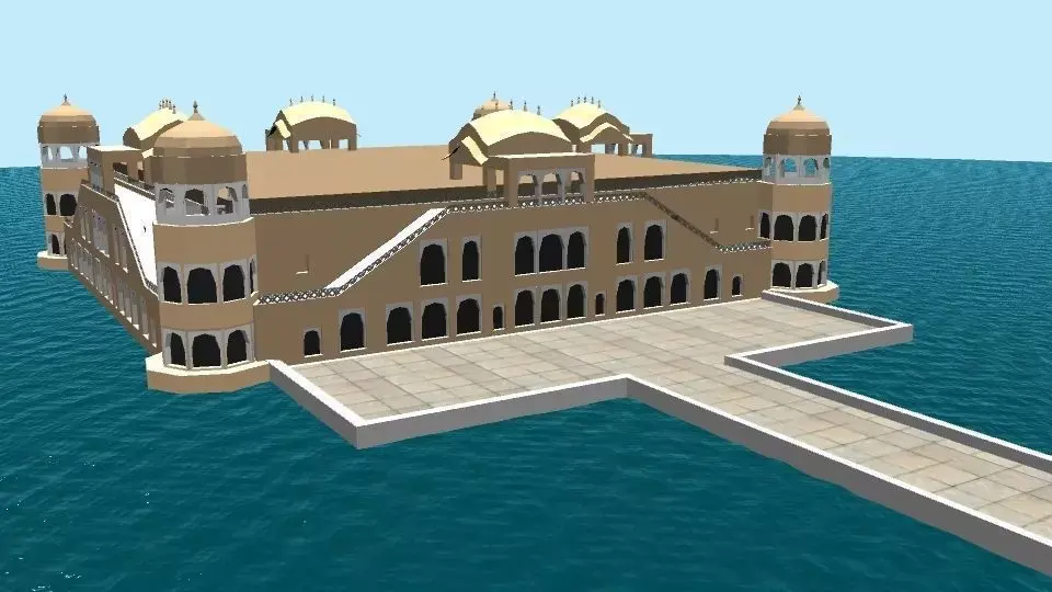 Jal Mahal 3D model Low-poly 3D model