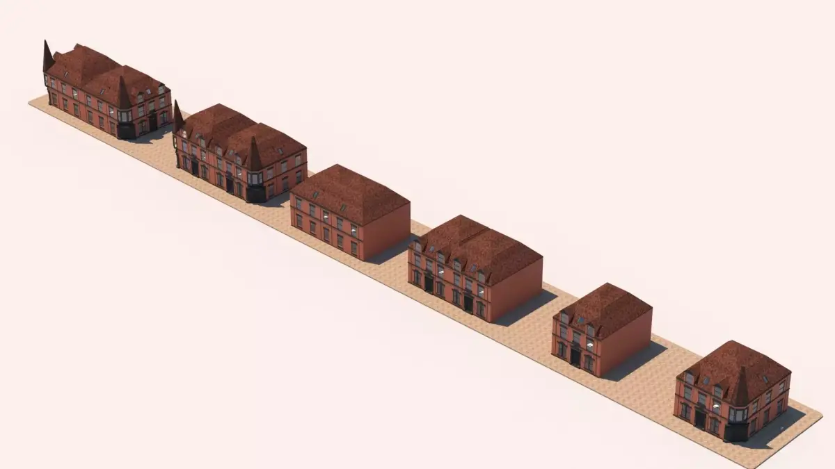 Victorian house Low-poly 3D model