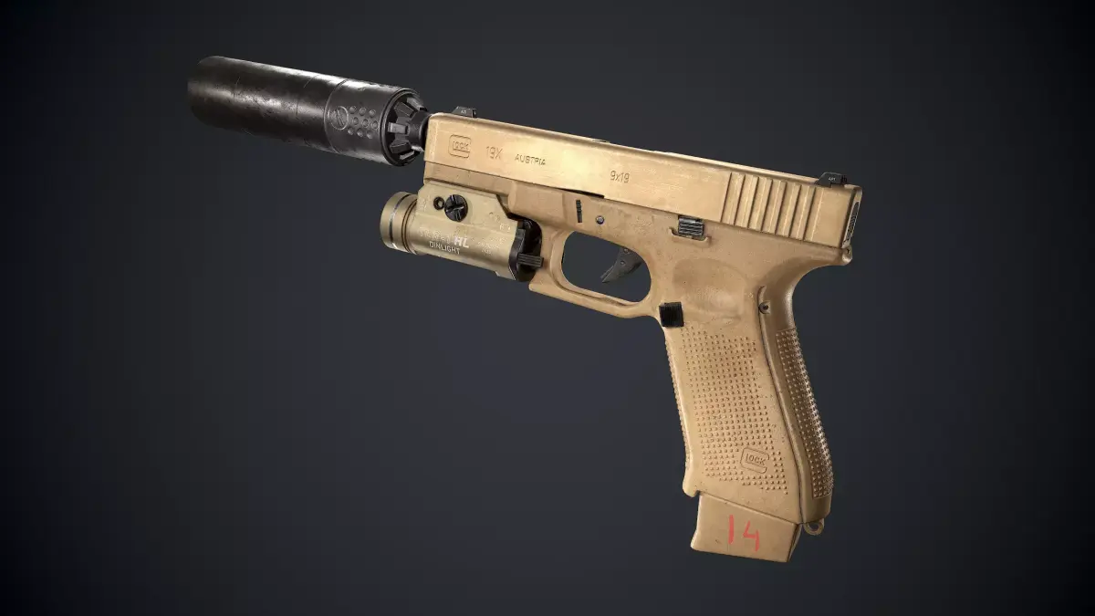 Glock 19X Low-poly 3D model purchase