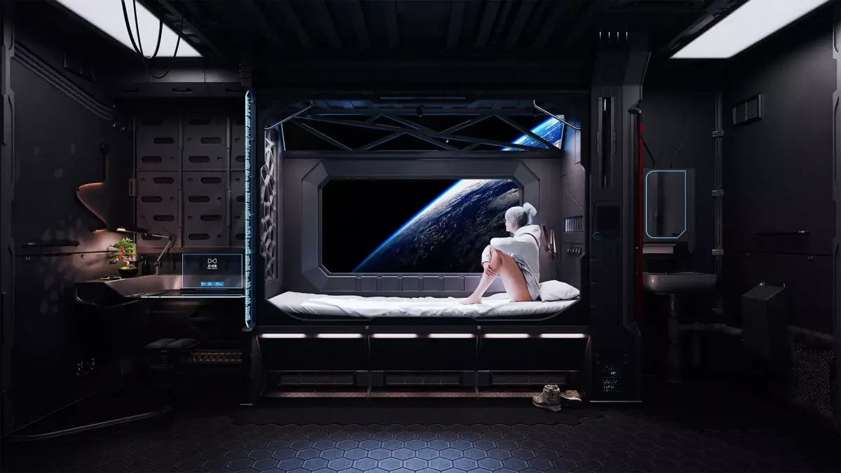 Sci Fi Bedroom - Blender - FBX - USD Free 3D model