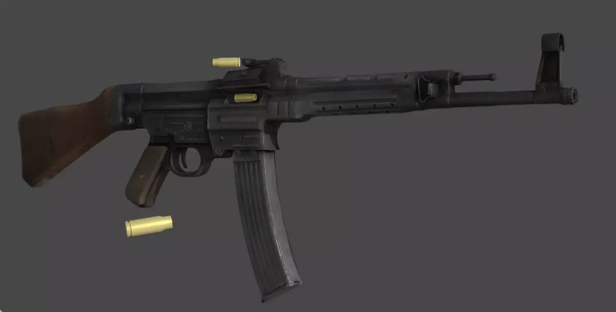 STG44 - Retopologized WW2 Scan Low-poly 3D model