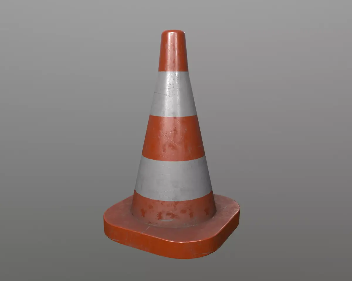 Traffic cone low poly model Low-poly 3D model