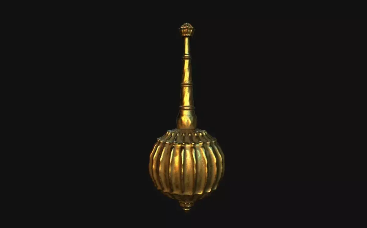 Gada High-poly golden ornament Free low-poly 3D model