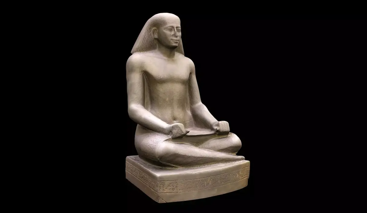 Egyptian Seated Scribe Statue 3D model