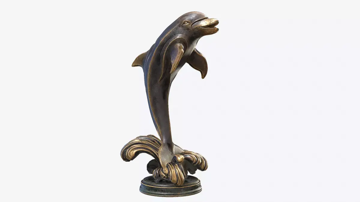 Dolphin Sculpture Low-poly 3D model purchase