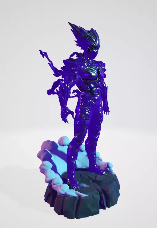 Cosmic Garou The hero Hunter - One Punch Man Silver reflective 3D print model