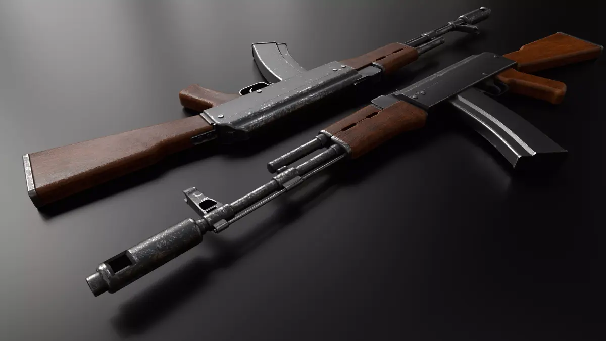 AK-47 AR Low-poly 3D model