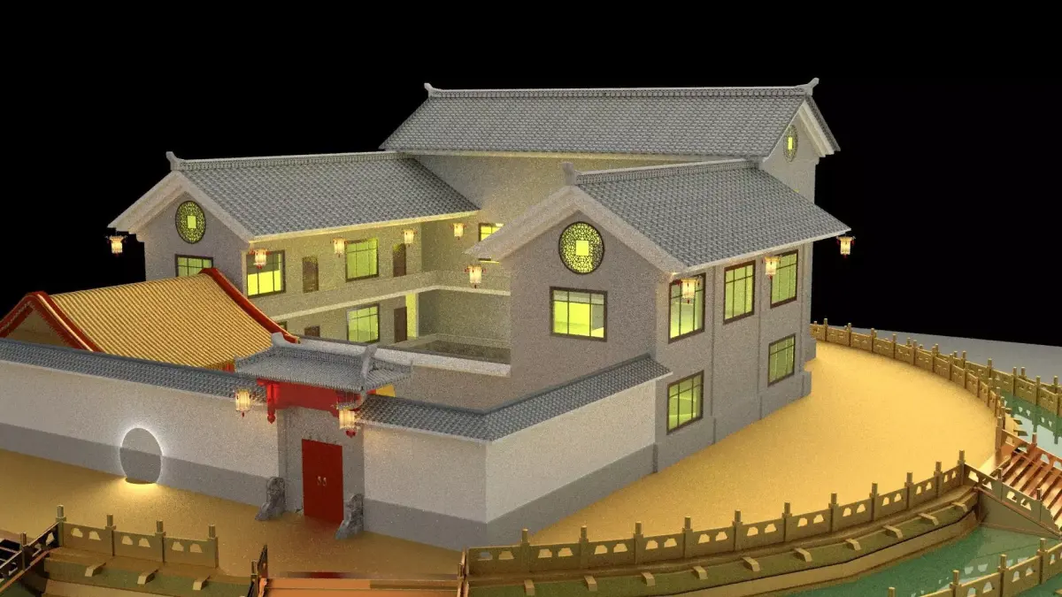 Chinese courtyard House 3D model order