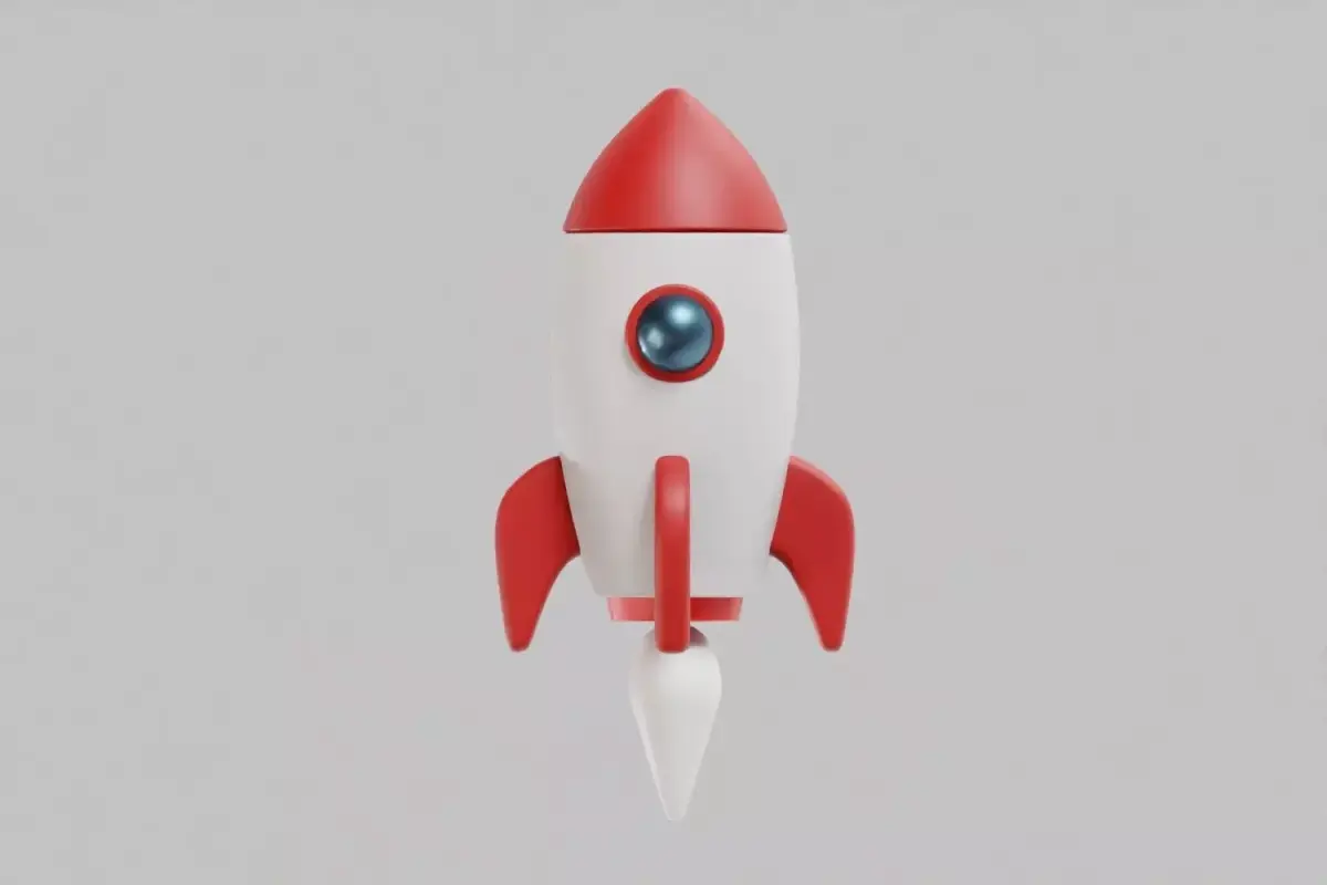 Cartoon Rocket Low-poly 3D model 4
