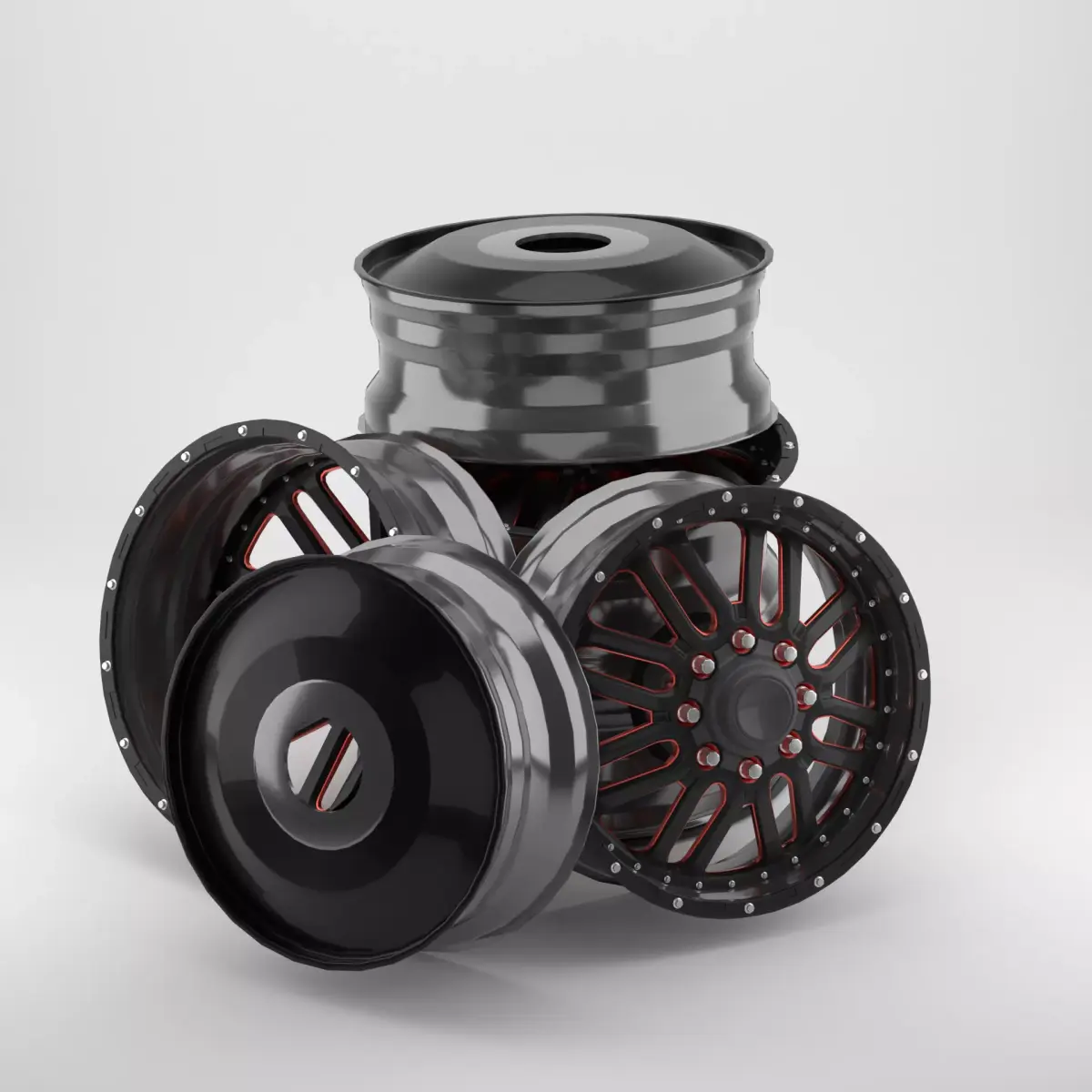 DUALLY RIM SET 3D model