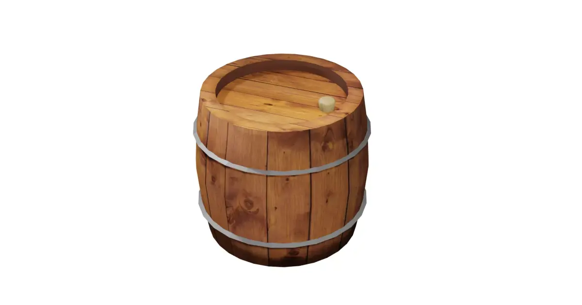 wooden barrel low-poly game ready Low-poly 3D model